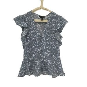 New Look white heart blouse women’s size 6, UK size 10, pre owned